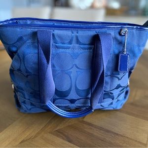 Coach “Kyra” signature canvas handbag in royal blue